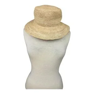 NWT J Crew Wide-Brim Raffia Bucket Hat Natural Straw Wide-brim Raffia Bucket Hat For Women | J.Crew main image 3